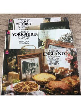 Set of 3 A Taste Of England, Yorkshire & Lake District Cookbooks T Fitzgibbon